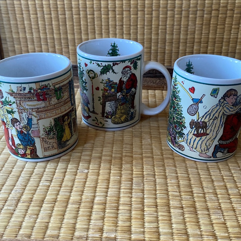 🎅🏼CERTIFIED INTERNATIONAL CORP: Vintage Christmas Mugs- Set of 3- 12 oz